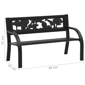 vidaXL Kids' Garden Bench 86 cm Steel