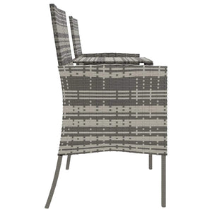 vidaXL 2-Seater Garden Sofa with Tea Table Poly Rattan Anthracite
