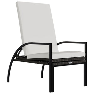 vidaXL Sun Lounger with Footrest Poly Rattan Brown