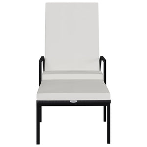 vidaXL Sun Loungers 2 pcs. with Footrests PE Rattan Black