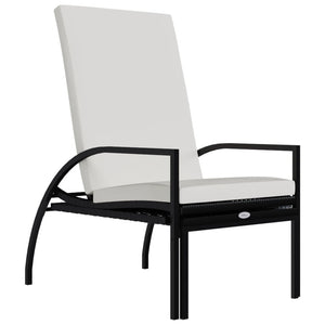 vidaXL Sun Loungers 2 pcs. with Footrests PE Rattan Black