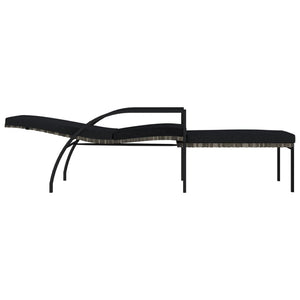 vidaXL Sun Loungers 2 pcs with Footrest PE Rattan Grey