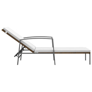 vidaXL Sun Loungers 2 pcs. with Table Poly Rattan Brown
