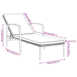 vidaXL Sun Loungers 2 pcs. with Table Poly Rattan Brown