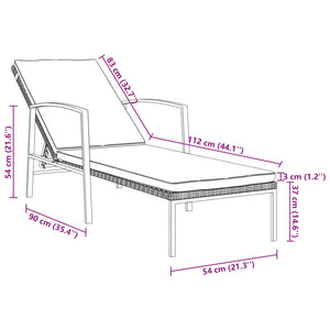 vidaXL Sun Loungers 2 pcs. with Table Poly Rattan Black