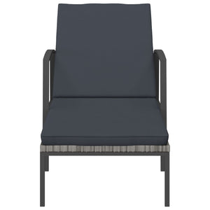 vidaXL Sun Loungers 2 pcs. with Table Poly Rattan Grey