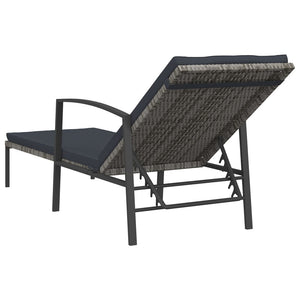 vidaXL Sun Loungers 2 pcs. with Table Poly Rattan Grey