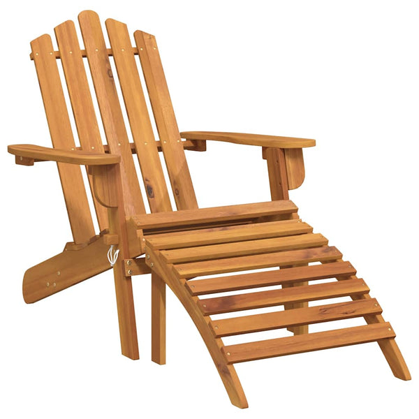 vidaXL Adirondack Garden Chair with Ottoman Solid Acacia Wood