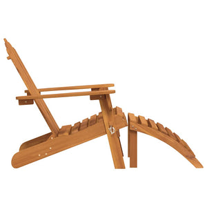 vidaXL Adirondack Garden Chair with Ottoman Solid Acacia Wood