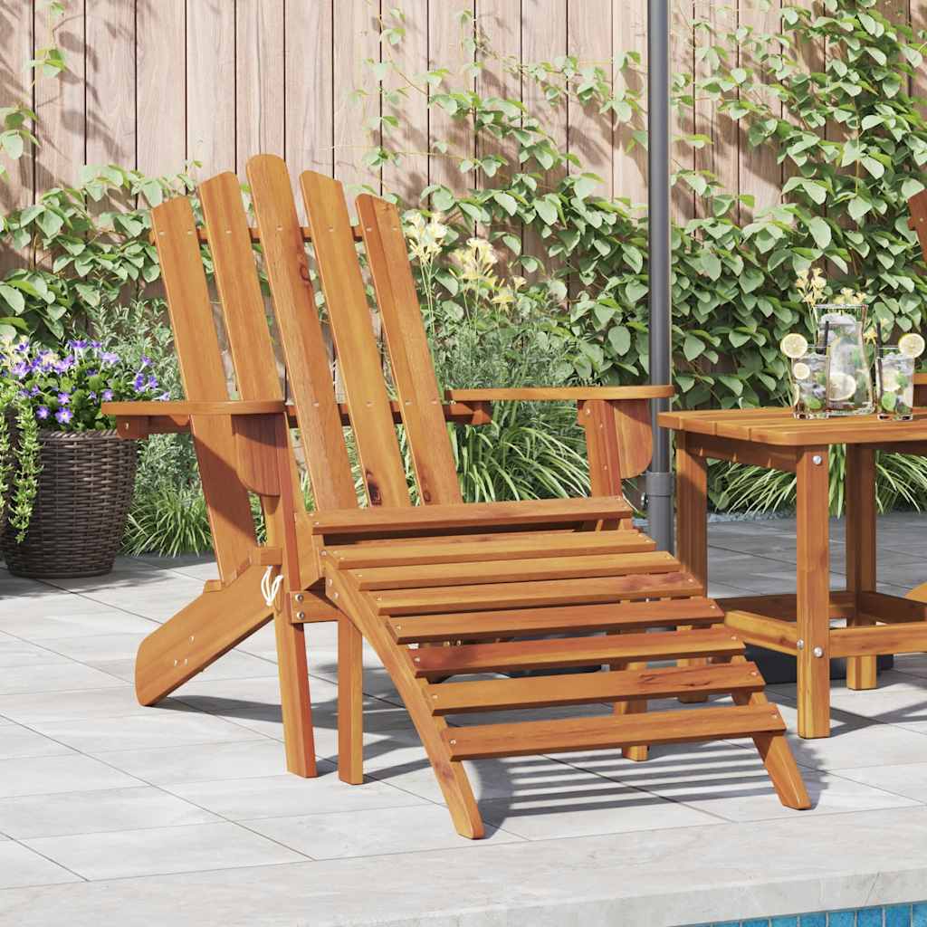 vidaXL Adirondack Garden Chair with Ottoman Solid Acacia Wood