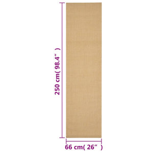 vidaXL Natural Sisal Rug 66x250 cm