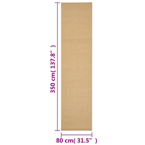 vidaXL Natural Sisal Rug 80x350 cm