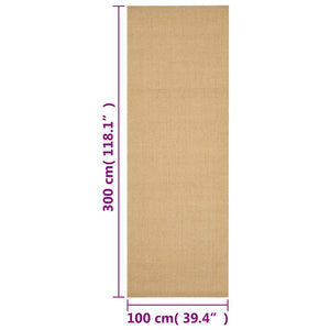 vidaXL Natural Sisal Rug 100x300 cm
