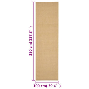 vidaXL Natural Sisal Carpet 100x350 cm