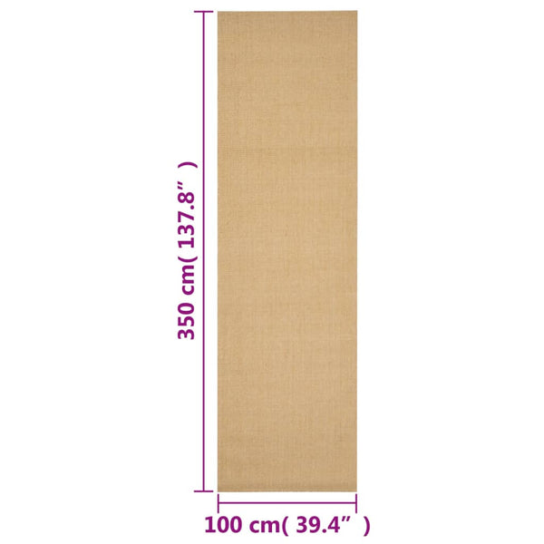 vidaXL Natural Sisal Carpet 100x350 cm