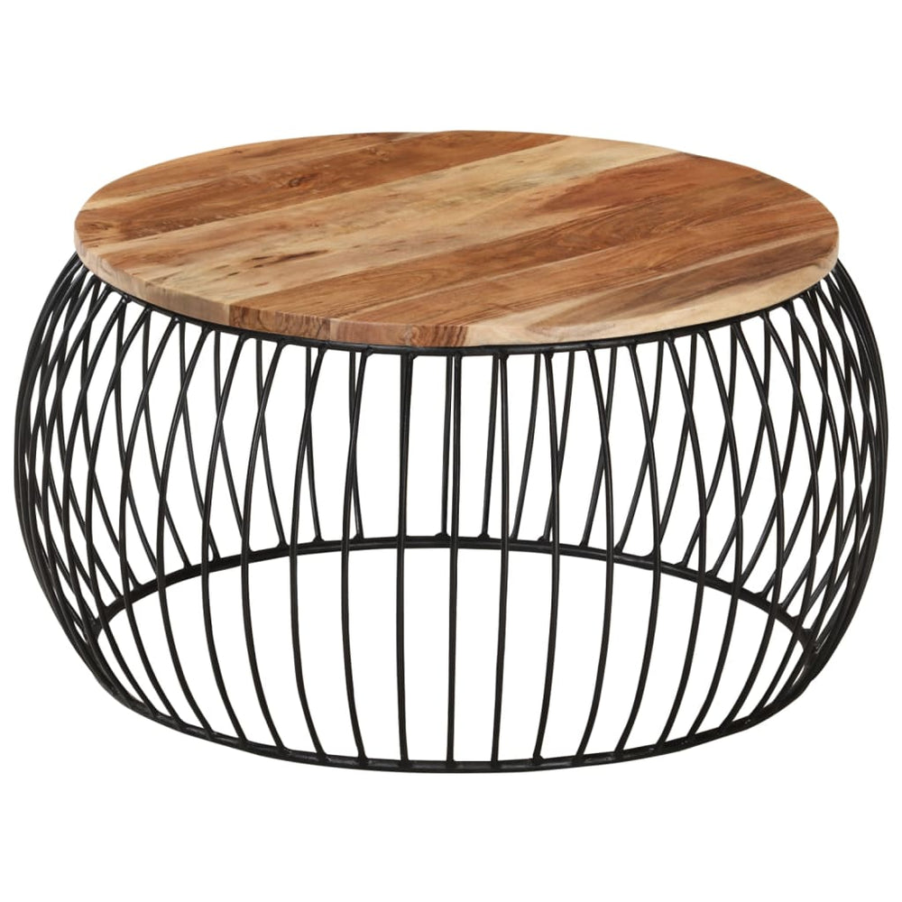 vidaXL Coffee Table Ø68 cm Solid Acacia Wood
