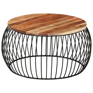 vidaXL Coffee Table Ø68 cm Solid Acacia Wood