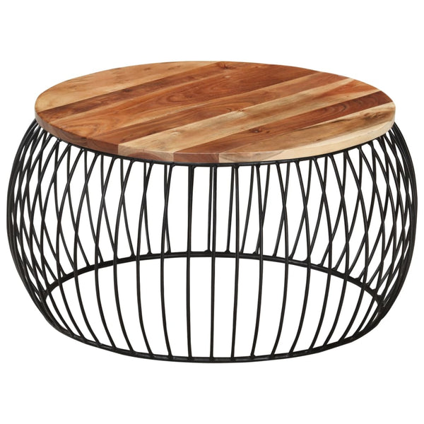 vidaXL Coffee Table Ø68 cm Solid Acacia Wood
