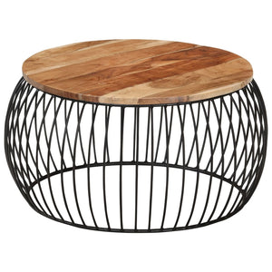 vidaXL Coffee Table Ø68 cm Solid Acacia Wood