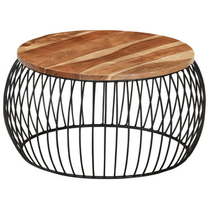 vidaXL Coffee Table Ø68 cm Solid Acacia Wood