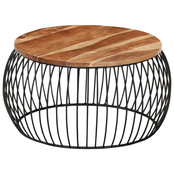 vidaXL Coffee Table Ø68 cm Solid Acacia Wood