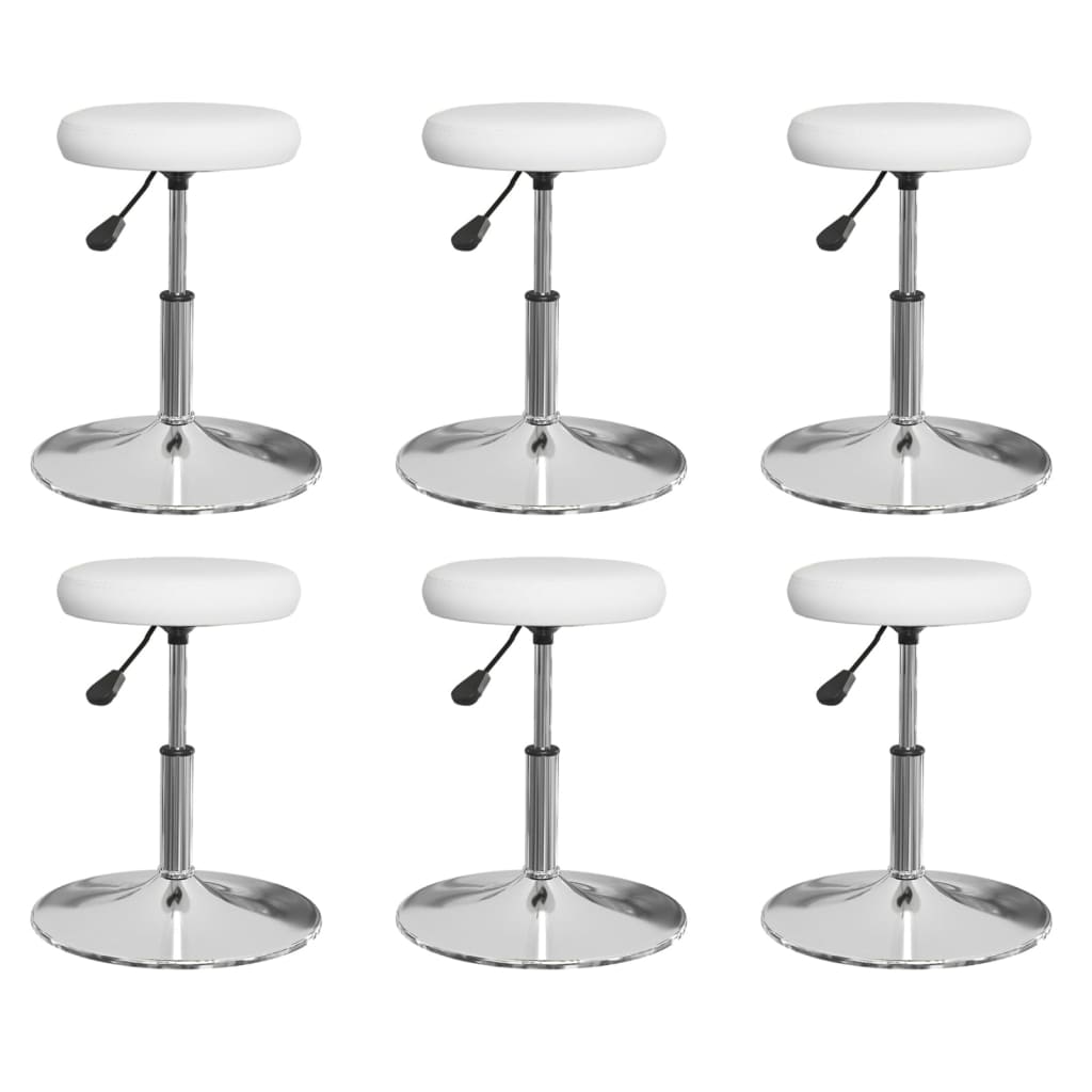 vidaXL Dining Chairs 6 pcs White Artificial Leather