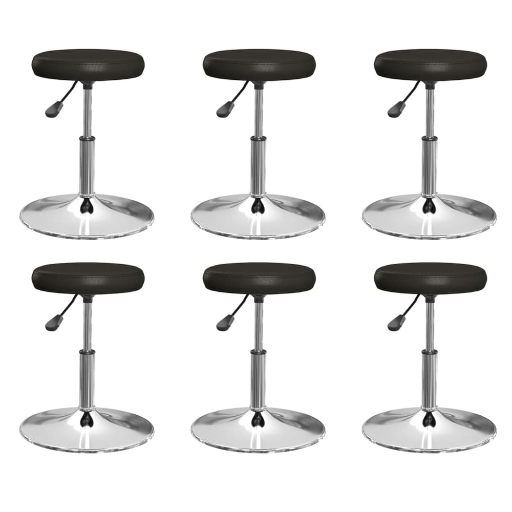 vidaXL Dining Chairs 6 pcs Black Faux Leather