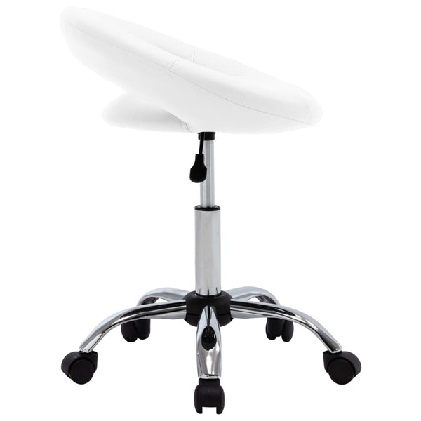vidaXL Swivel Dining Chair White Faux Leather