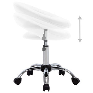 vidaXL Swivel Dining Chair White Faux Leather