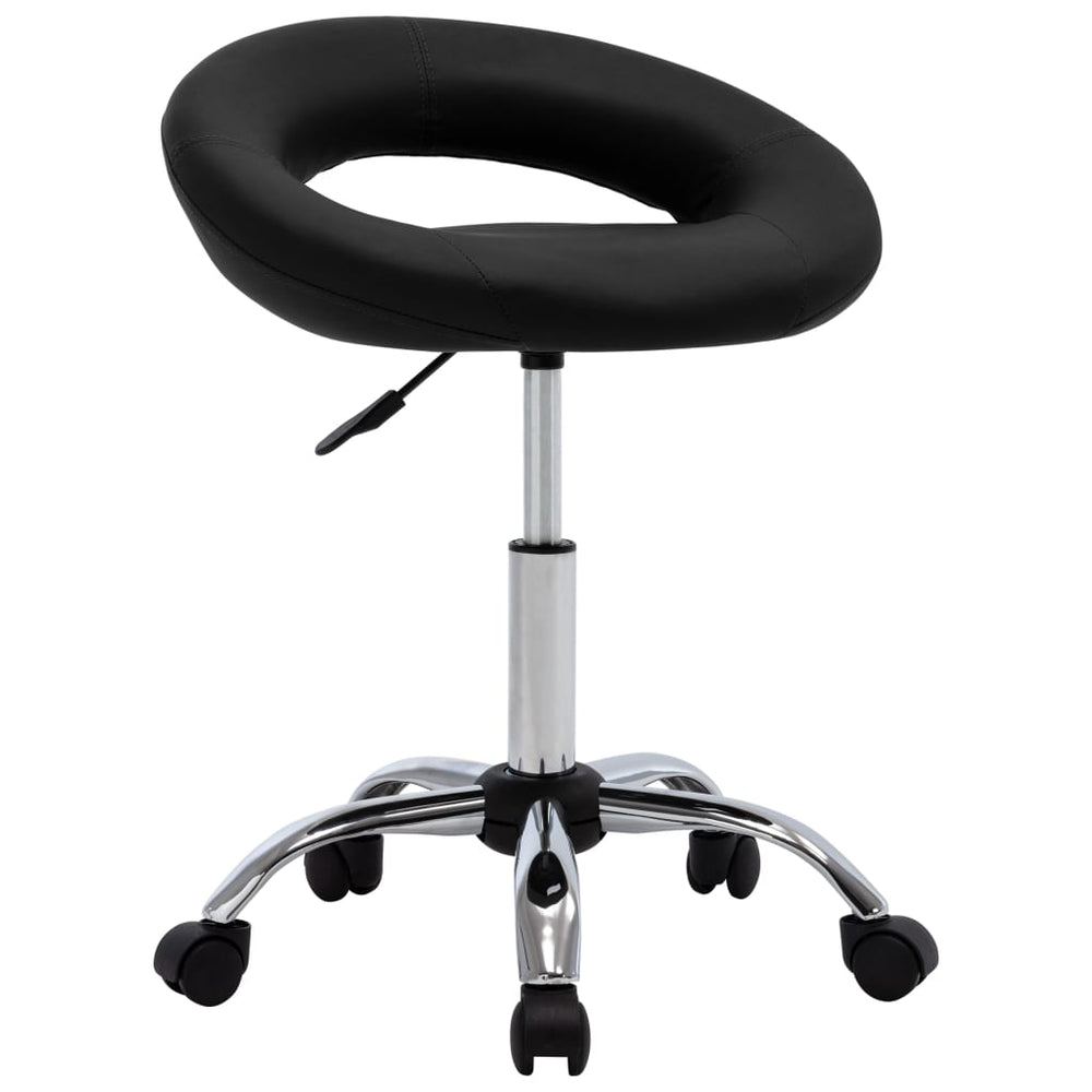 vidaXL Dining Chair Swivel Black Faux Leather