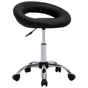 vidaXL Dining Chair Swivel Black Faux Leather