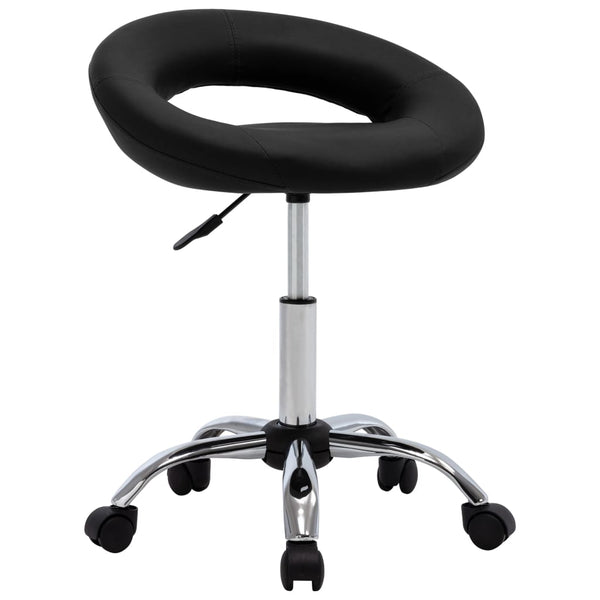 vidaXL Dining Chair Swivel Black Faux Leather