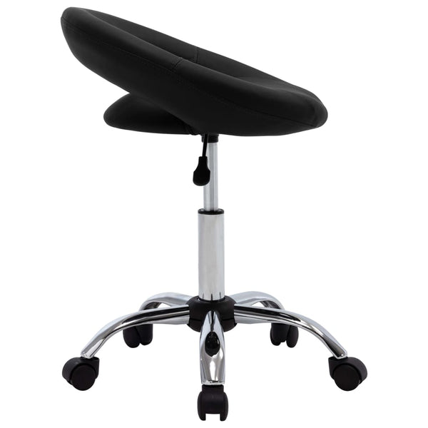 vidaXL Dining Chair Swivel Black Faux Leather