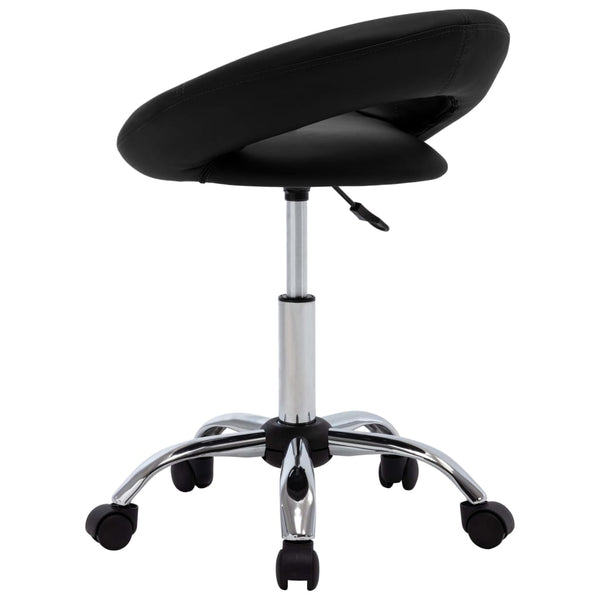 vidaXL Dining Chair Swivel Black Faux Leather