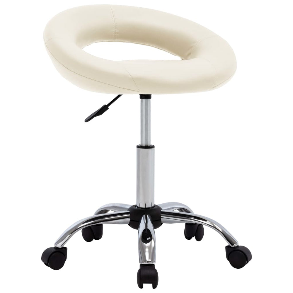 vidaXL Swivel Dining Chair Cream Faux Leather