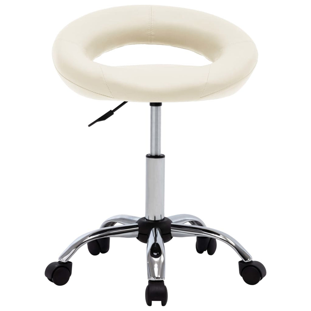 vidaXL Swivel Dining Chair Cream Faux Leather