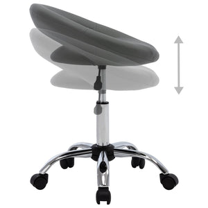 vidaXL Dining Chair Swivel Grey Faux Leather