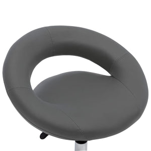vidaXL Dining Chair Swivel Grey Faux Leather