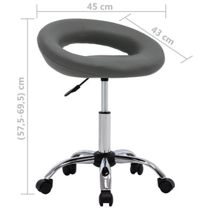vidaXL Dining Chair Swivel Grey Faux Leather