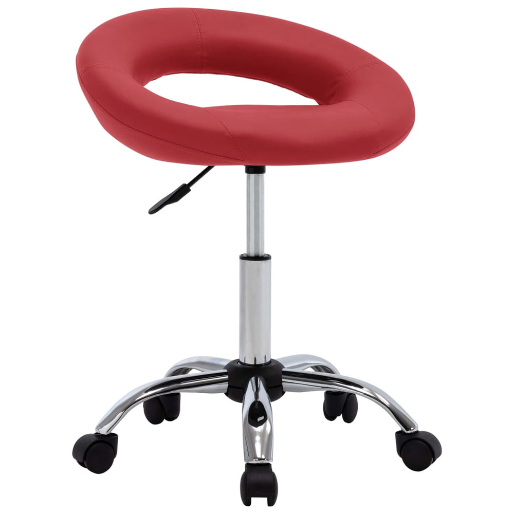 vidaXL Swivel Dining Chair Wine Red Faux Leather