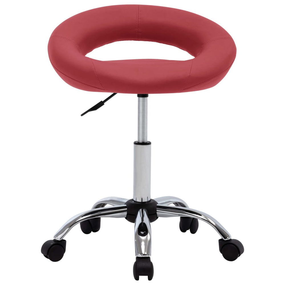 vidaXL Swivel Dining Chair Wine Red Faux Leather
