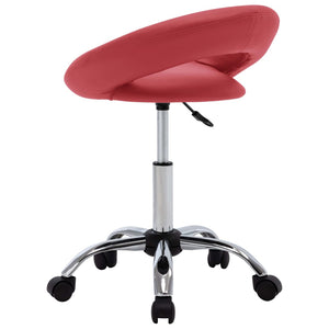 vidaXL Swivel Dining Chair Wine Red Faux Leather