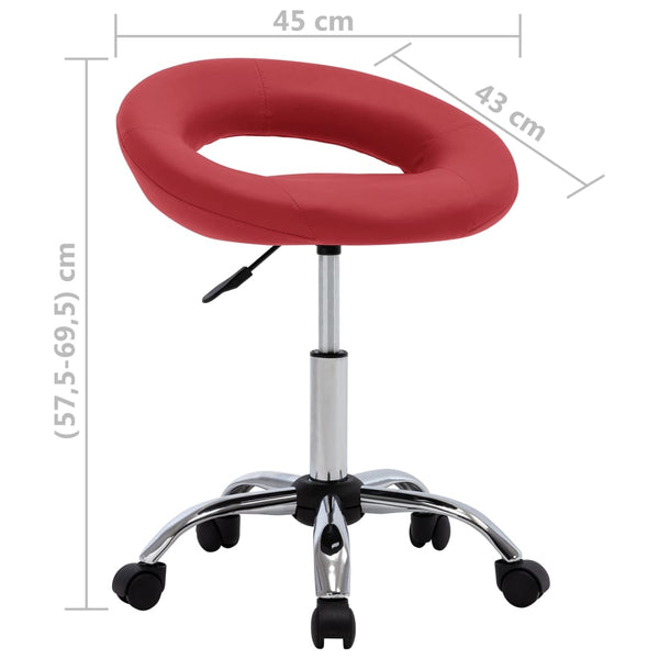 vidaXL Swivel Dining Chair Wine Red Faux Leather