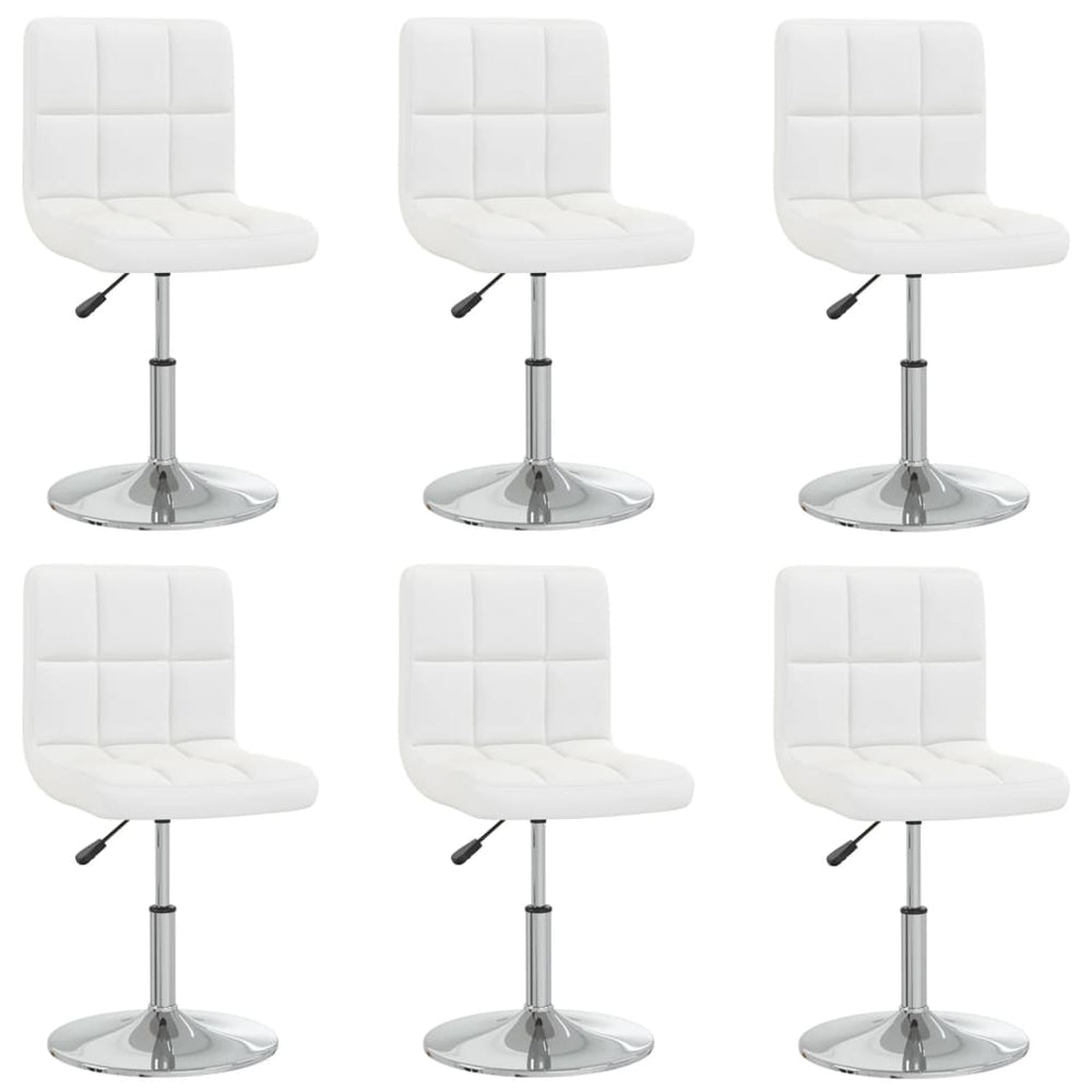 vidaXL Dining Chairs 6 pcs White Artificial Leather