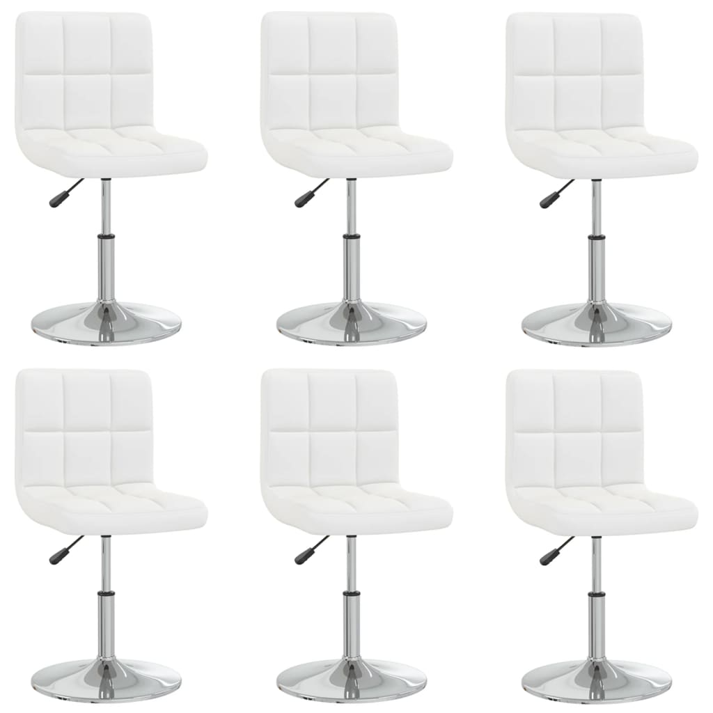 vidaXL Dining Chairs 6 pcs White Artificial Leather