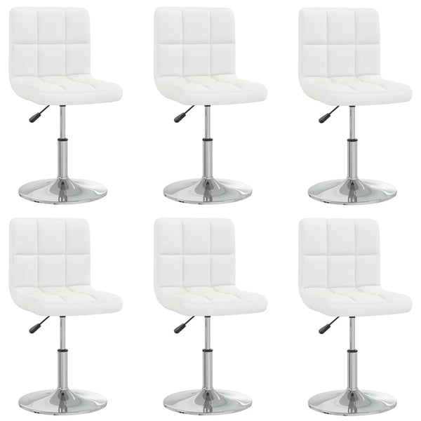 vidaXL Dining Chairs 6 pcs White Artificial Leather