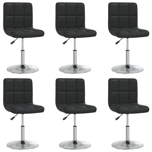 vidaXL Dining Chairs 6 pcs Black Faux Leather