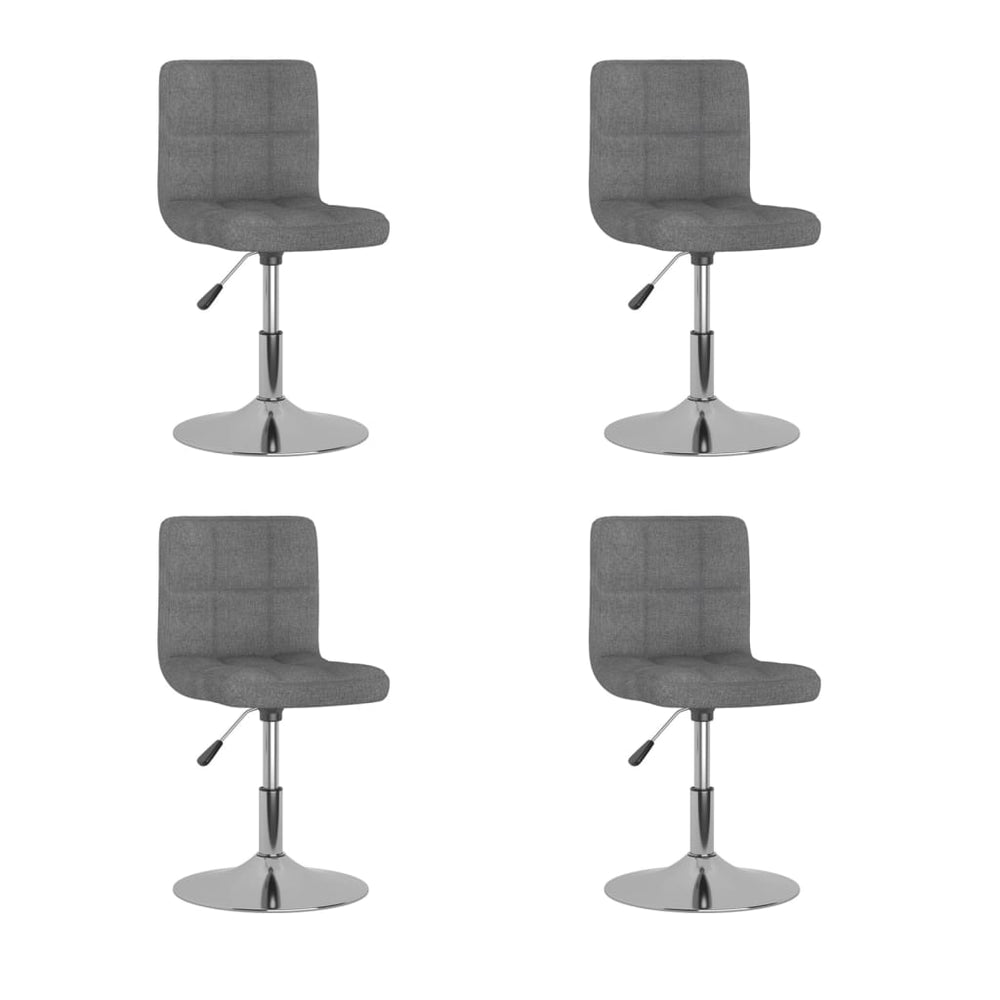 vidaXL Dining Chairs 4 pcs Swivel Light Grey Fabric