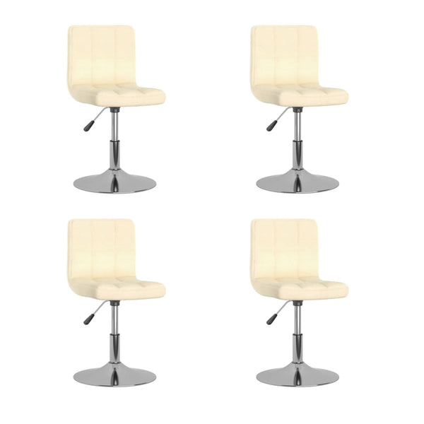 vidaXL Dining Chairs 4 pcs. Swivel Cream Fabric