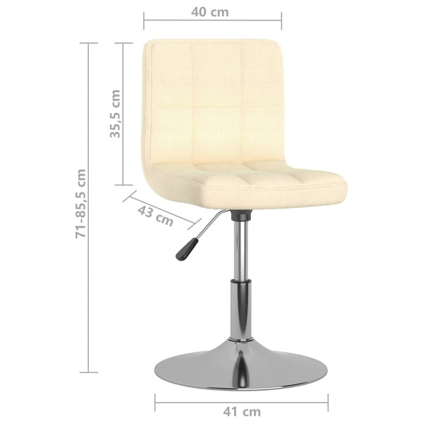 vidaXL Dining Chairs 4 pcs. Swivel Cream Fabric
